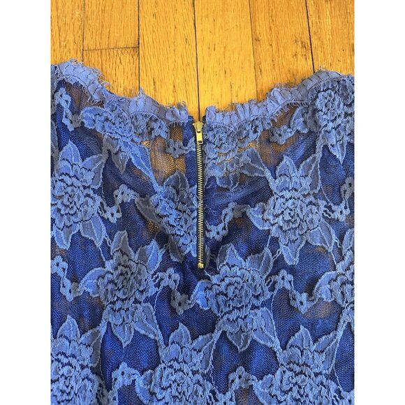 Rebecca Taylor Dress Womens Blue/Purple Mini Lace Retro Modern Size 6 - Picture 5 of 5